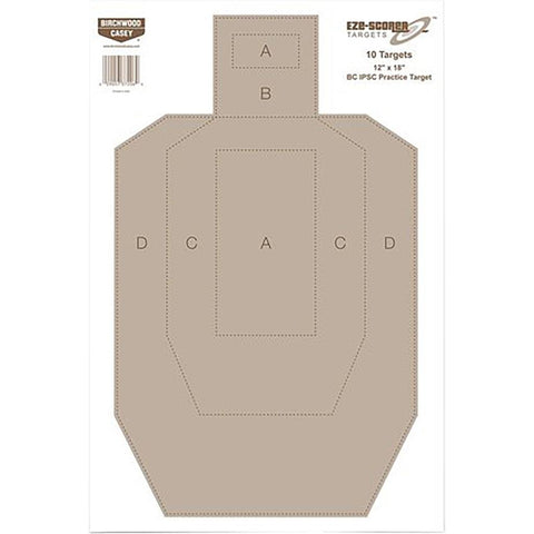 Birchwood Casey EZE-Scorer Target IPSC Practice Paper 12x18 in. 10 pk.