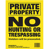 Maple Leaf No Trespassing Sign Yellow 8.5 x 11 in. Vertical