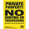 Maple Leaf No Trespassing Sign Yellow 8.5 x 11 in. Vertical - Maple Leaf Press - View 1