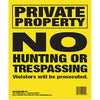 Maple Leaf No Trespassing Sign Yellow 10 x 12 in. Vertical - Maple Leaf Press - View 1