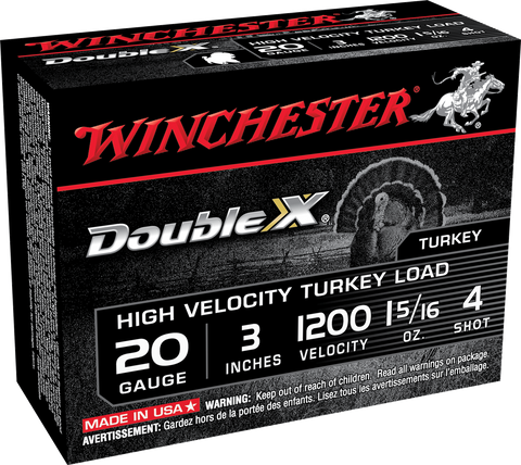 Winchester Ammo STH2034 Double X Turkey 20 Gauge 3" 1-5/16 oz 4 Shot 10 Bx/ 10 Cs