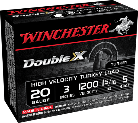 Winchester Ammo STH2035 Double X Turkey 20 Gauge 3" 1-5/16 oz 5 Shot 10 Bx/ 10 Cs
