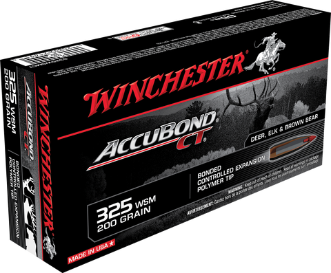 Winchester Ammo S325WSMCT Supreme 325 Winchester Short Magnum 200 GR AccuBond CT 20 Bx/ 10 Cs