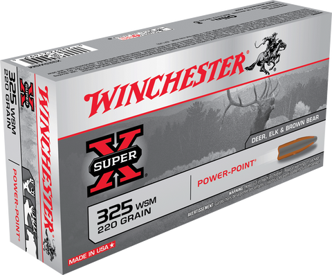 Winchester Ammo X325WSM Super-X 325 Winchester Short Magnum 220 GR Power-Point 20 Bx/ 10 Cs