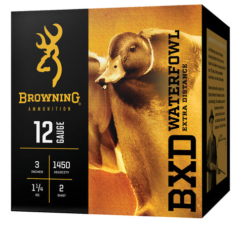 Browning Ammo B193411242 BXD Waterfowl 12 Gauge 3.5" 1 1/2 oz 2 Shot 25 Bx/ 10 Cs