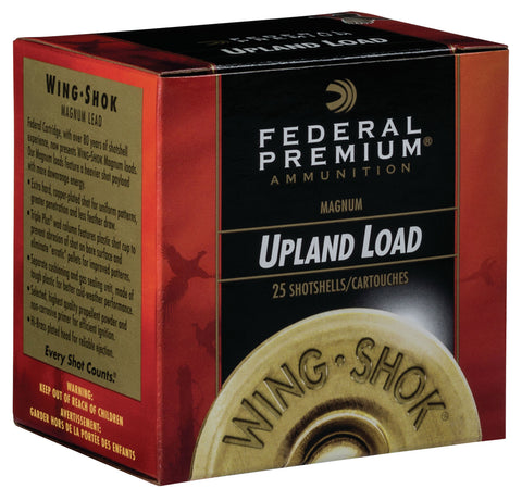 Federal P2564 Premium Upland Wing-Shok Magnum 20 Gauge 2.75" 1 1/8 oz 4 Shot 25 Bx/ 10 Cs