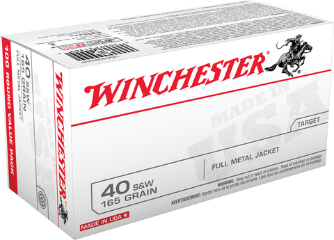 Winchester Ammo USA40SWVP Best Value 40 Smith & Wesson (S&W) 165 GR Full Metal Jacket 100 Bx/ 5 Cs - 100 Rounds
