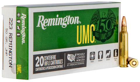 Remington Ammunition L223R38 UMC 223Rem/5.56NATO 50GR JHP 20Box/10Case