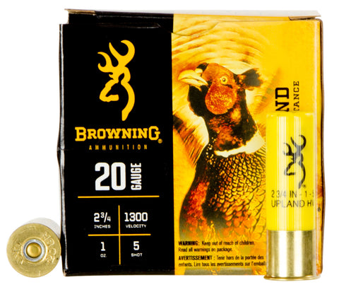 Browning Ammo B193512025 BXD Upland 20 Gauge 2.75" 1 oz 5 Shot 25 Bx/ 10 Cs