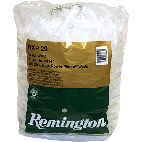 Remington Target Power Piston Shotshell Wads One Piece 20 ga. 7/8 oz. 500 pack