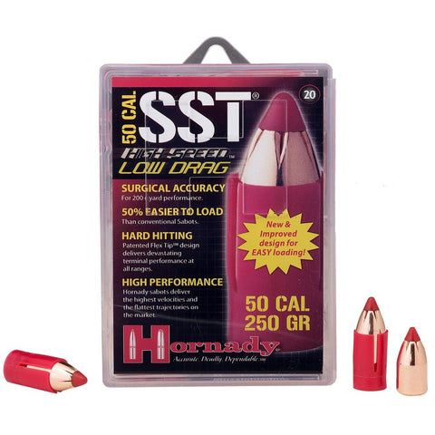 Hornady Muzzleloading Sabots with Bullets 50 Cal. 250 gr. SST Low Drag 20 rd.