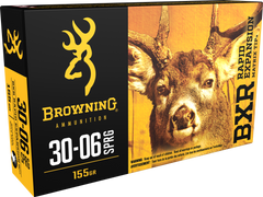Browning Ammo B192130061 BXR Rapid Expansion 30-06 Springfield 155 GR Matrix Tip 20 Bx/ 10 Cs