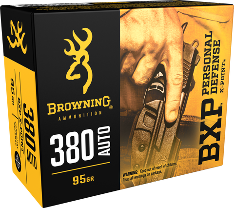 Browning Ammo B191703801 BXP X-Point 380 ACP 95 GR HP 20 Bx/ 10 Cs