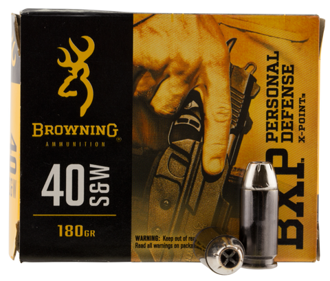 Browning Ammo B191700401 BXP X-Point 40 S&W 180 GR HP 20 Bx/ 10 Cs