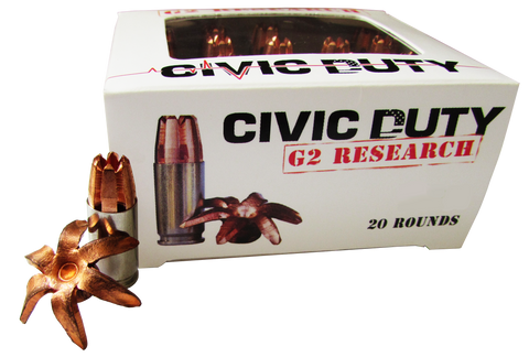 G2 Research Civic Duty 45 ACP 164 GR Copper Expansion Projectile 20 Bx/ 25 Cs