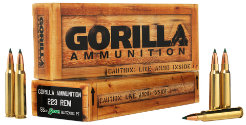 GORILLA AMMUNITION GA22355SBK Gorilla Match 223 Remington/5.56 NATO 55 GR Sierra BlitzKing 20 Bx/ 10 Cs