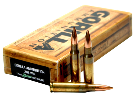 Gorilla GA308175SMK Gorilla Match 308 Winchester/7.62 NATO 175 GR Sierra MatchKing 20 Bx/ 10 Cs