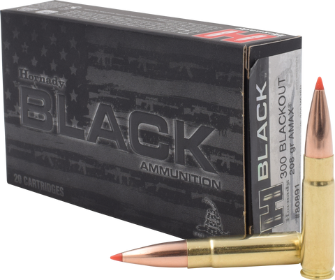 Hornady 80891 Black 300 AAC Blackout/Whisper (7.62X35mm) 208 GR A-Max 20 Bx/ 10 Cs