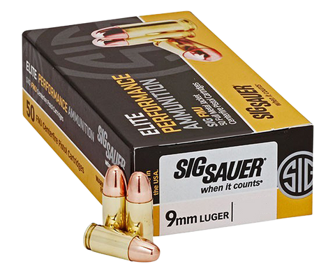 Sig Sauer E9MMB250 Elite Ball 9mm Luger 124 GR FMJ 50 Bx/ 20 Cs