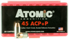 Atomic 00412 Defense 45 ACP +P 185 GR Bonded MHP 50 Bx/ 10 Cs