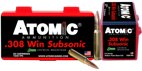 Atomic 00430 Subsonic 308 Winchester/7.62 NATO 175 GR SubSonic 50 Bx/ 10 Cs