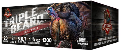 Hevishot 92567 Triple Beard Turkey 20 Gauge 3" 1-1/4 oz 5,6,7 Shot 10 Bx/ 10