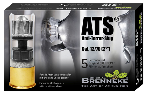 Brenneke SL122ATS Anti Terror 12 Gauge 2.75" 1 oz Slug Shot 5 Bx/ 40 Cs