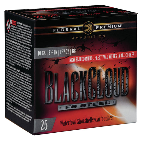 Federal PWBX107BB Black Cloud FS Steel 10 Gauge 3.50" 1 5/8 oz BB Shot 25 Bx/ 10 Cs