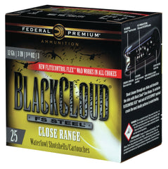 Federal PWBXD1423 Black Cloud FS Steel Close Range 12 Gauge 3" 1 1/4 oz 3 Shot 25 Bx/ 10 Cs