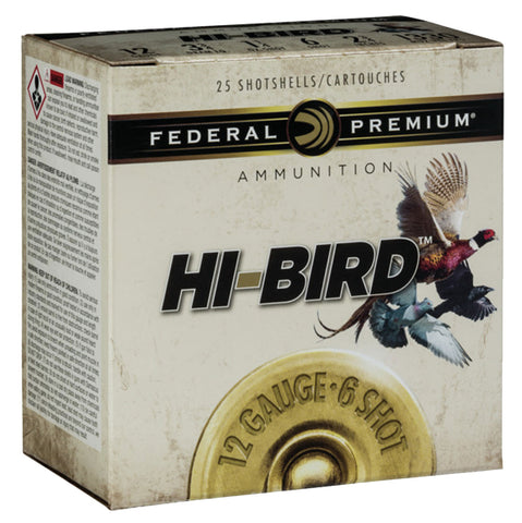 Federal HVF12H6 Premium Upland Hi-Bird 12 Gauge 2.75" 1 1/4 oz 6 Shot 25 Bx/ 10 Cs