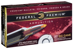 Federal P270WBTT1 Vital-Shok 270 Weatherby Magnum 130 GR Trophy Bonded Tip 20 Bx/ 10 Cs