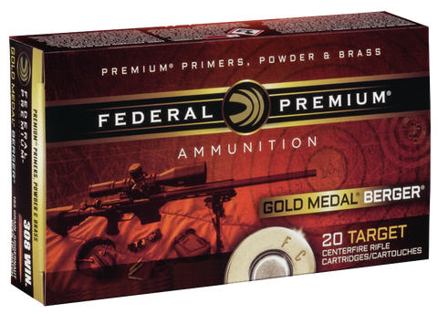 Federal GM308BH185 Gold Medal 308 Winchester/7.62 NATO 185 GR Open Tip Match 20 Bx/ 10 Cs