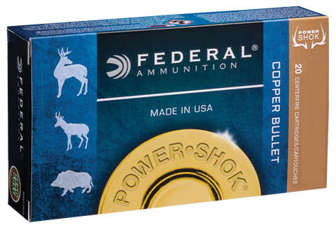 Federal 300WSM180LFA Power-Shok 300 Winchester Short Magnum (WSM) 180 GR Copper Hollow Point 20 Bx/ 10 Cs