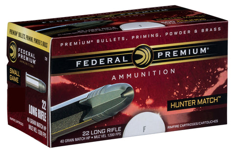 Federal 720 Hunter Match 22 Long Rifle (LR) 40 GR Hunter Match 50 Bx/ 100 Cs