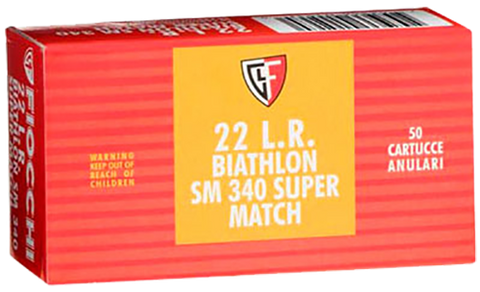Fiocchi 22SM340 Super Match 22 Long Rifle (LR) 40 GR Round Nose 50 Bx/ 100 Cs