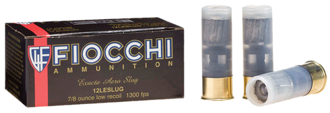 Fiocchi 12LESLUG Aero Rifle Slugs 12 Ga 2.75" 7/8 oz Slug Shot 10 Bx/ 25Cs