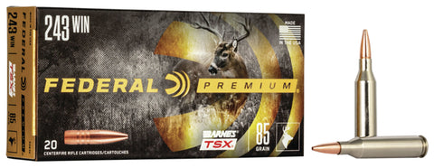 Federal P243K Premium  243 Win 85 gr Barnes Triple-Shock X 20 Bx/ 10 Cs