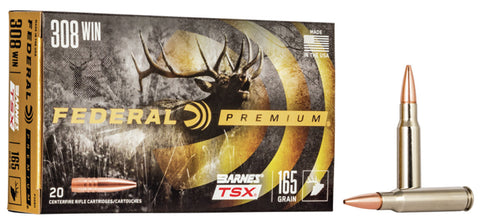 Federal P308H Premium  308 Win 165 gr Barnes Triple-Shock X 20 Bx/ 10 Cs