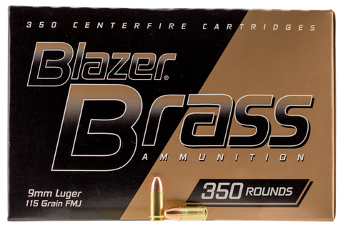 CCI 52001 Blazer 9mm Luger 115 GR Full Metal Jacket Round Nose 350 Bx/ 3 Cs - 350 Rounds