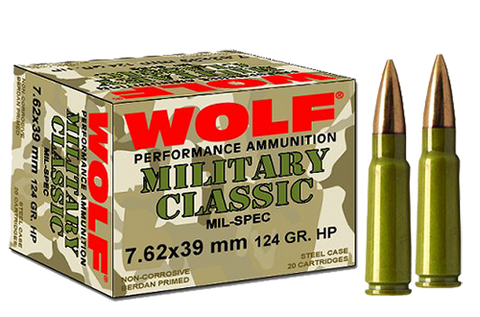 Wolf MC762BSP Military Classic 7.62X39mm Soft Point 124 GR 1000 Rds - 1000 Rounds
