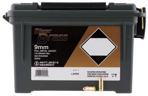 CCI 52002 Blazer 9mm Luger 115 GR  Plano Can 350 Plano Bx - 350 Rounds