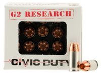 G2 Research CIVIC 380 Civic Duty 380 Automatic Colt Pistol (ACP) 64 GR Copper Expansion Projectile 20 Bx/ 25 Cs