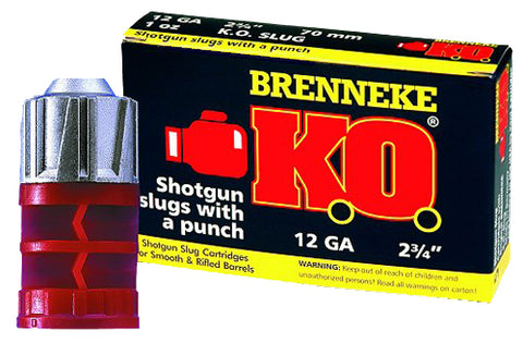 Brenneke SL122KO K.O. 12 Gauge 2.75" 1 oz Slug Shot 5 Bx/ 50 Cs