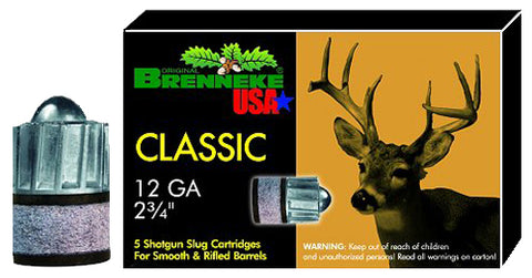 Brenneke SL122CLM Classic Magnum 12 Ga 2.75" 1-1/8oz Slug 5Bx/40Cs