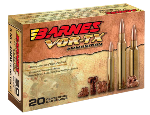 Barnes Bullets 31191 VOR-TX 223 Remington/5.56 NATO 70 GR TSX Boat Tail 20 Bx/ 10 Cs