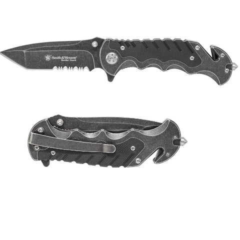 Smith And Wesson Border Grd Partially Serrated Tanto Knife