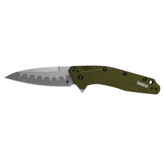 Kershaw Dividend Assisted 3 in Blade Olive Aluminum Handle