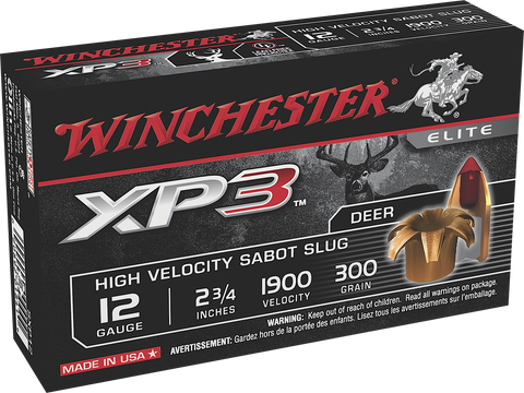 Winchester Ammo SXP12 Supreme Elite XP3 12 Gauge 2.75" 300 GR Slug Shot 5 Bx/ 20 Cs