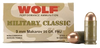 Wolf MC918FMJ Military Classic 9x18 Makarov 95 GR Full Metal Jacket 50 Bx/ 20 Cs - 1000 Rounds