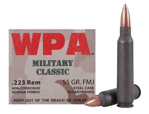 Wolf MC22355FMJ Military Classic 223 Remington 55 GR FMJ 500 Bx/ 1 Cs - 500 Rounds